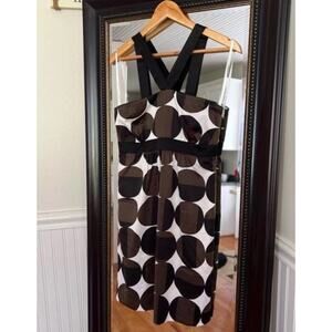 Banana Republic Dress Women’s 4 Black White Geometric Print Halter Cocktail